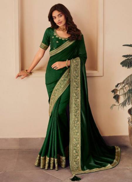 Dark Green Colour Kavira 4 Heavy Festive Wear New Designer Saree Collection 1005